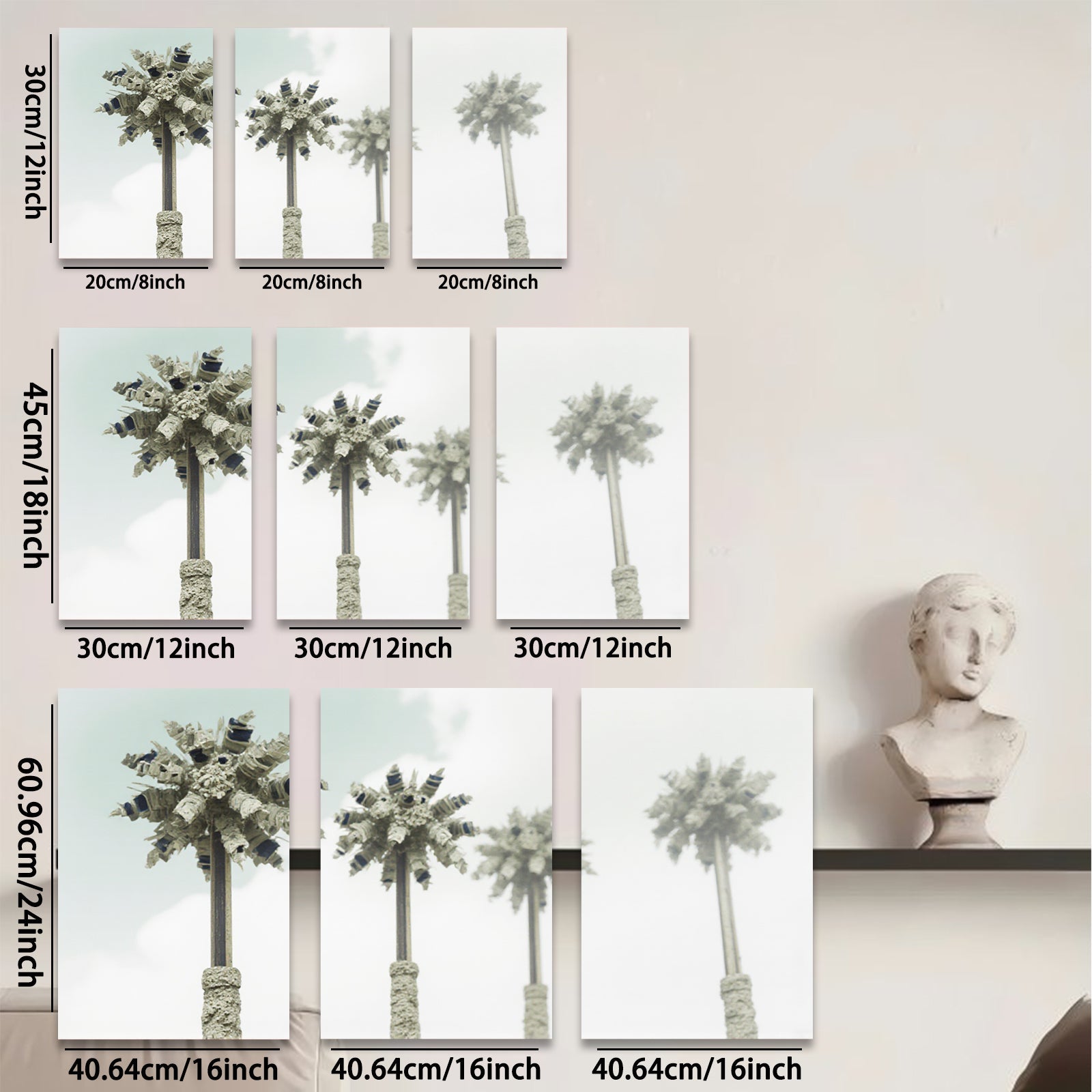 2D flat 1pc Coastal Palm Trees Serene Beach Wall Art Living Room Bedroom Decor Farmhouse Style Modern Canvas Prints Gallery Wrapped Ready to Hang Statement Piece