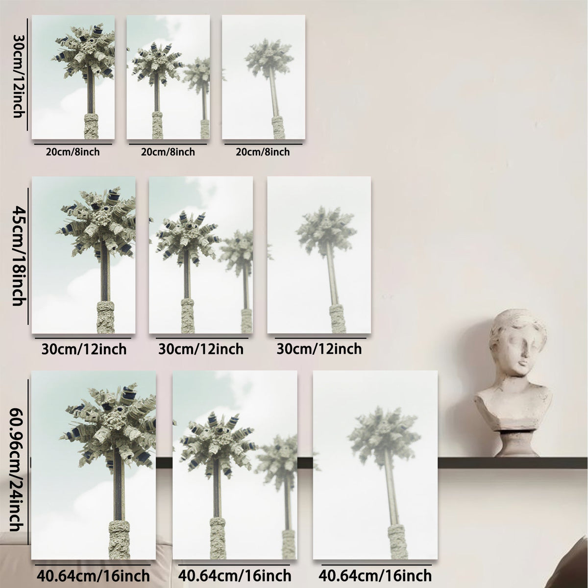 2D flat 1pc Coastal Palm Trees Serene Beach Wall Art Living Room Bedroom Decor Farmhouse Style Modern Canvas Prints Gallery Wrapped Ready to Hang Statement Piece
