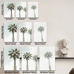2D flat 1pc Coastal Palm Trees Serene Beach Wall Art Living Room Bedroom Decor Farmhouse Style Modern Canvas Prints Gallery Wrapped Ready to Hang Statement Piece