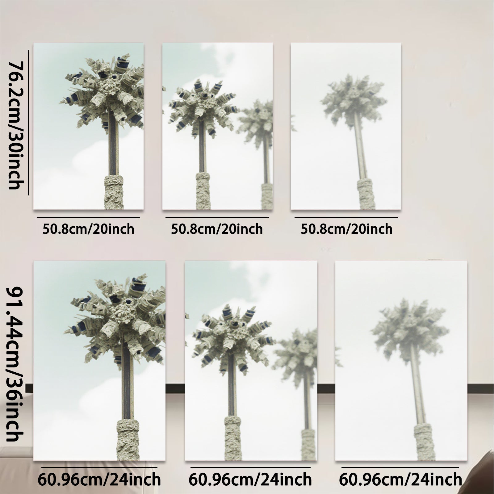 2D flat 1pc Coastal Palm Trees Serene Beach Wall Art Living Room Bedroom Decor Farmhouse Style Modern Canvas Prints Gallery Wrapped Ready to Hang Statement Piece