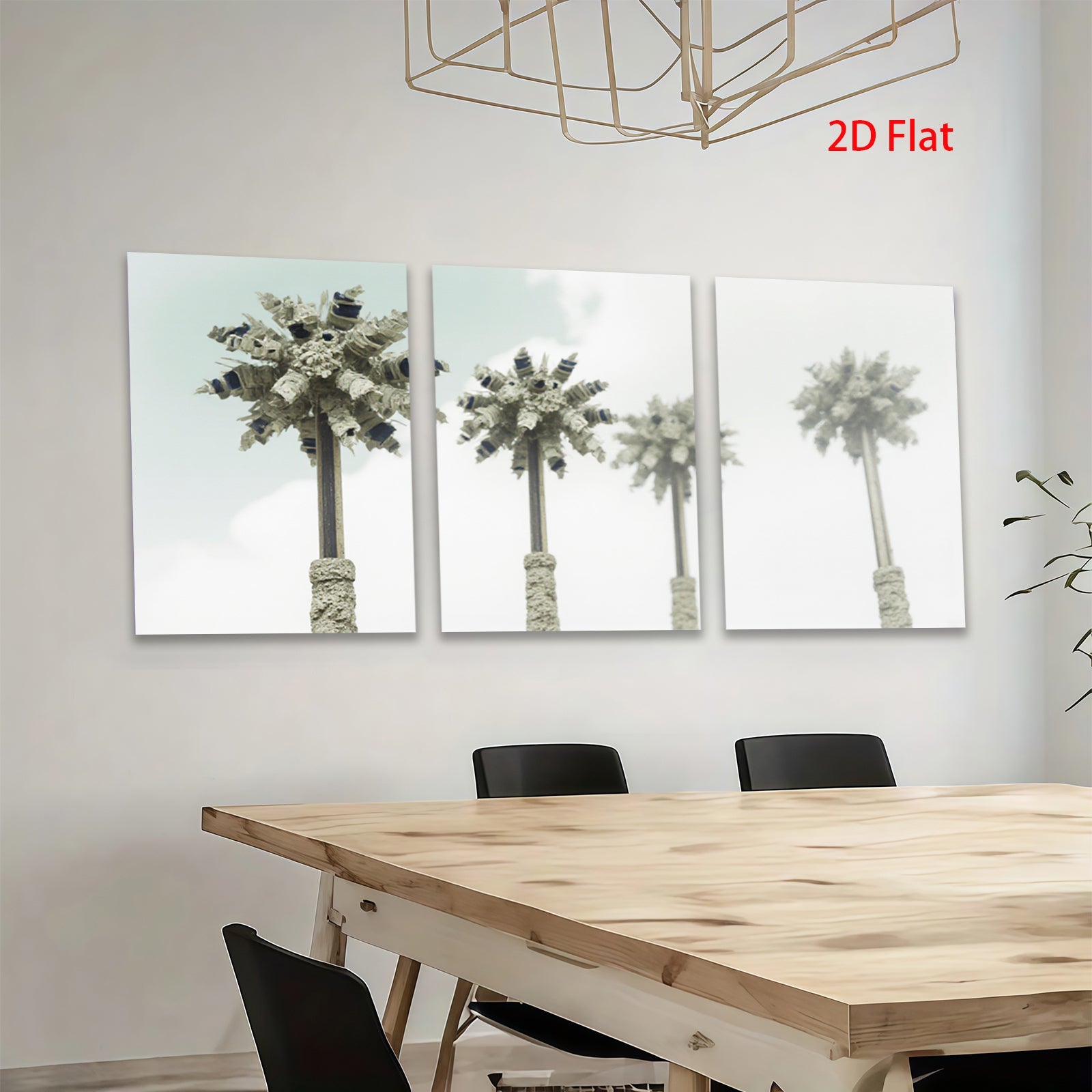 2D flat 1pc Coastal Palm Trees Serene Beach Wall Art Living Room Bedroom Decor Farmhouse Style Modern Canvas Prints Gallery Wrapped Ready to Hang Statement Piece