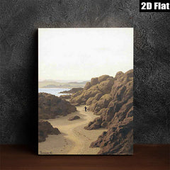 2D flat 1pc Coastal Path Scenic Landscape Wall Art for Living Room Bedroom Home Decor Gallery Wrapped Canvas Prints Modern Farmhouse Style