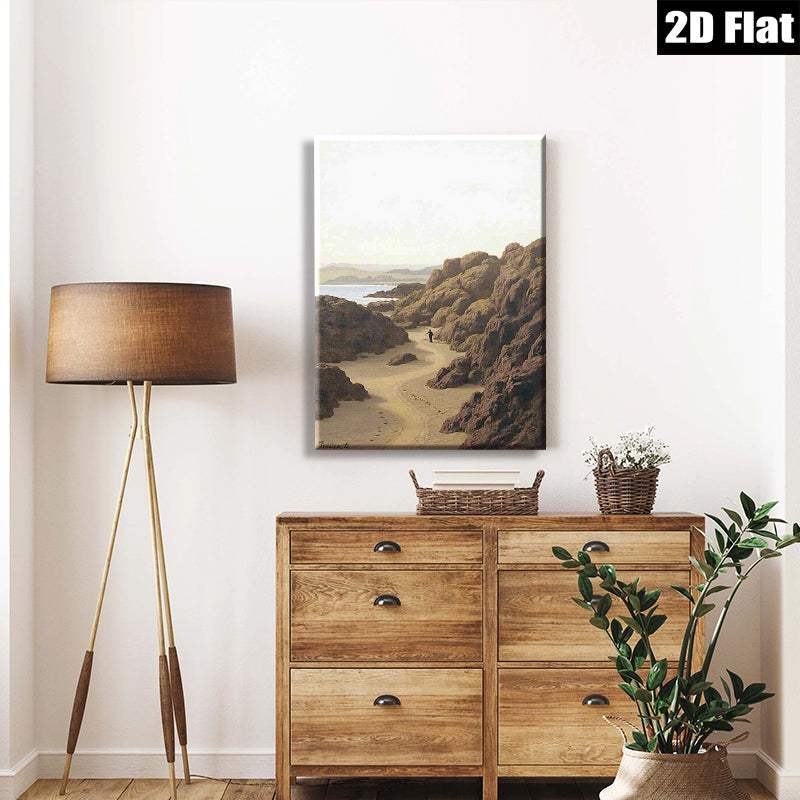 2D flat 1pc Coastal Path Scenic Landscape Wall Art for Living Room Bedroom Home Decor Gallery Wrapped Canvas Prints Modern Farmhouse Style