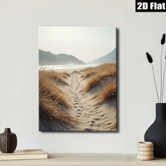 2D flat 1pc Coastal Pathway Beach Dunes Serenity Living Room Bedroom Wall Decor Farmhouse Style Gallery Wrapped Canvas Print Modern Minimalist Aesthetic