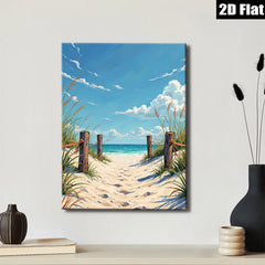 2D flat 1pc Coastal Pathway Beach Scene Wall Art Living Room Bedroom Decor Farmhouse Style Gallery Wrapped Canvas Prints Modern Artwork Coastalcore Aesthetic