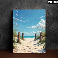 2D flat 1pc Coastal Pathway Beach Scene Wall Art Living Room Bedroom Decor Farmhouse Style Gallery Wrapped Canvas Prints Modern Artwork Coastalcore Aesthetic