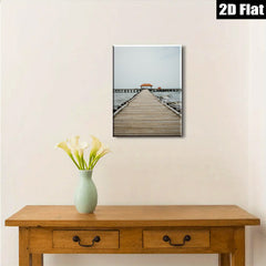 2D flat 1pc Coastal Pier View Ocean Tranquility Beach House Wall Decor Living Room Bedroom Art Modern Farmhouse Gallery Wrapped Canvas Prints