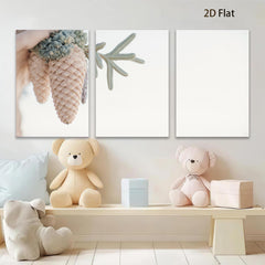 2D flat 1pc Coastal Pinecones Botanical Wall Art Living Room Bedroom Decor Farmhouse Style Gallery Wrapped Canvas Print Modern Minimalist Artwork Trending Now