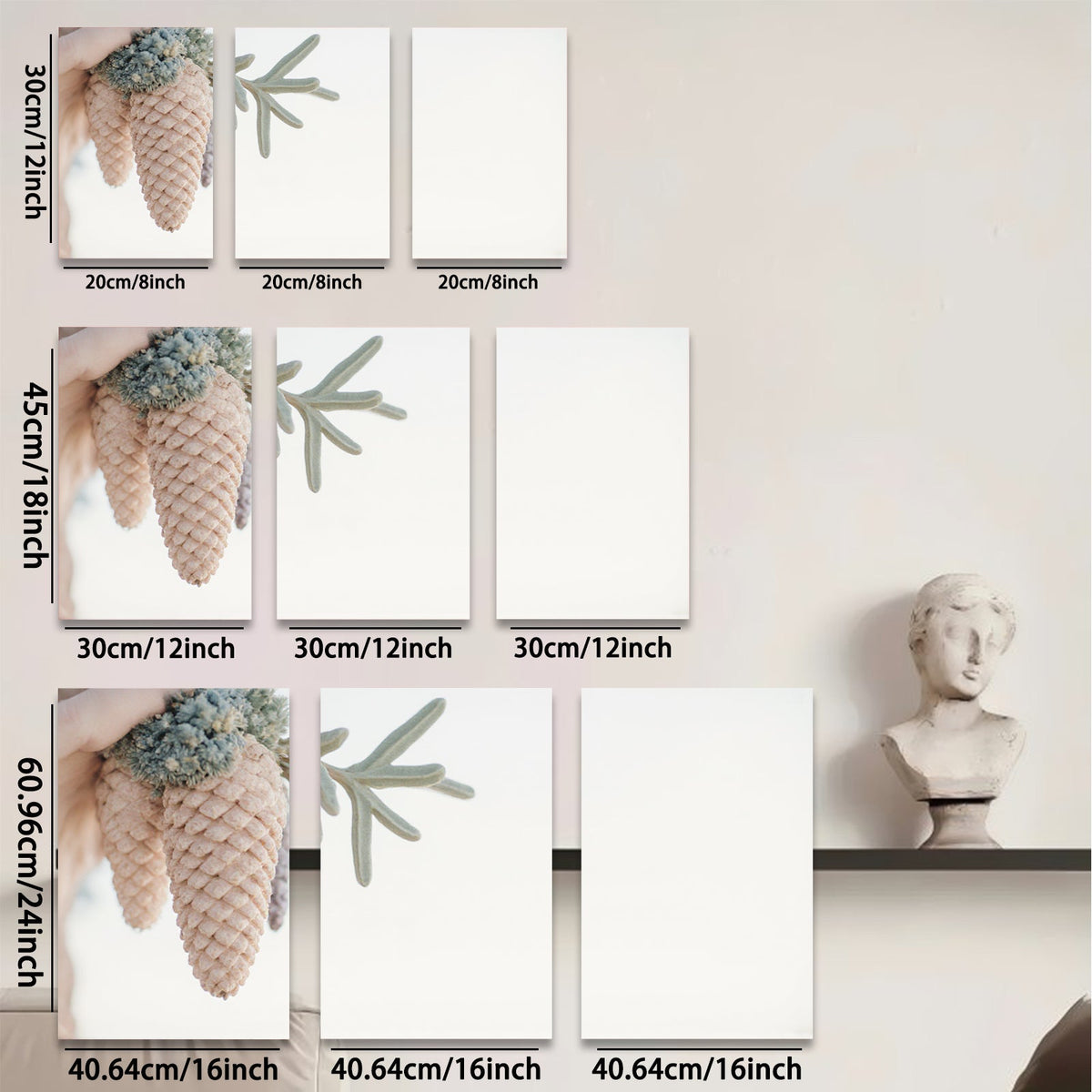 2D flat 1pc Coastal Pinecones Botanical Wall Art Living Room Bedroom Decor Farmhouse Style Gallery Wrapped Canvas Print Modern Minimalist Artwork Trending Now