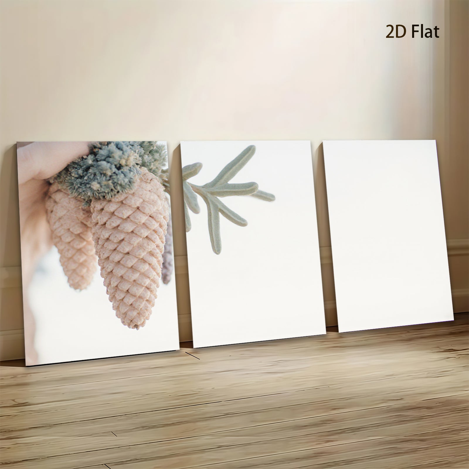 2D flat 1pc Coastal Pinecones Botanical Wall Art Living Room Bedroom Decor Farmhouse Style Gallery Wrapped Canvas Print Modern Minimalist Artwork Trending Now