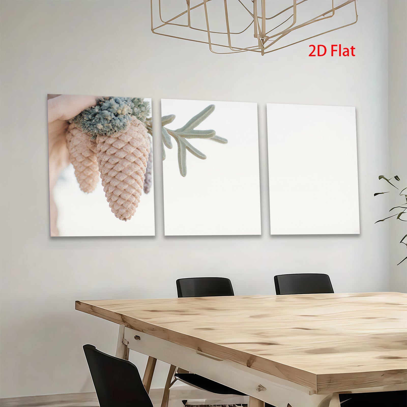 2D flat 1pc Coastal Pinecones Botanical Wall Art Living Room Bedroom Decor Farmhouse Style Gallery Wrapped Canvas Print Modern Minimalist Artwork Trending Now