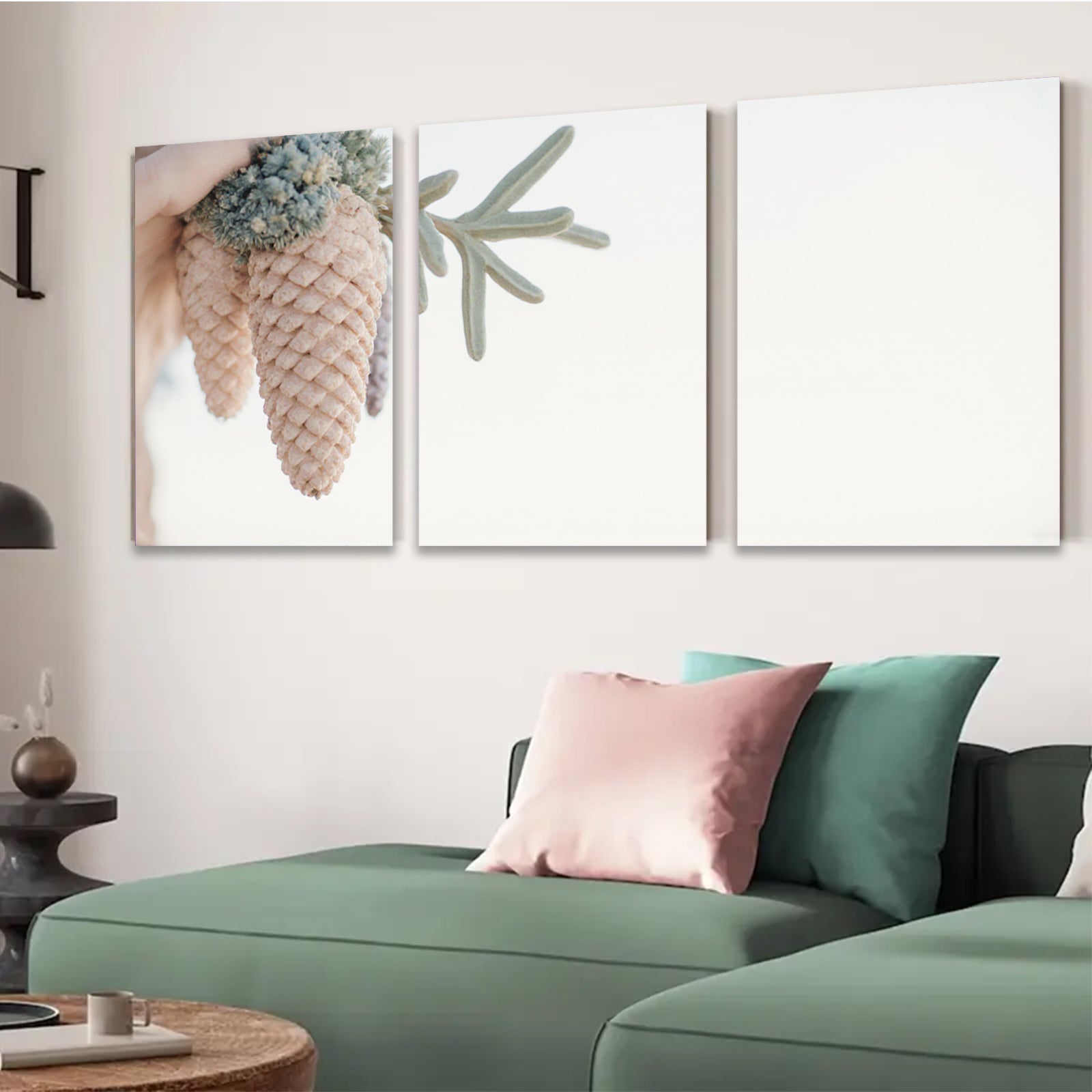 2D flat 1pc Coastal Pinecones Botanical Wall Art Living Room Bedroom Decor Farmhouse Style Gallery Wrapped Canvas Print Modern Minimalist Artwork Trending Now
