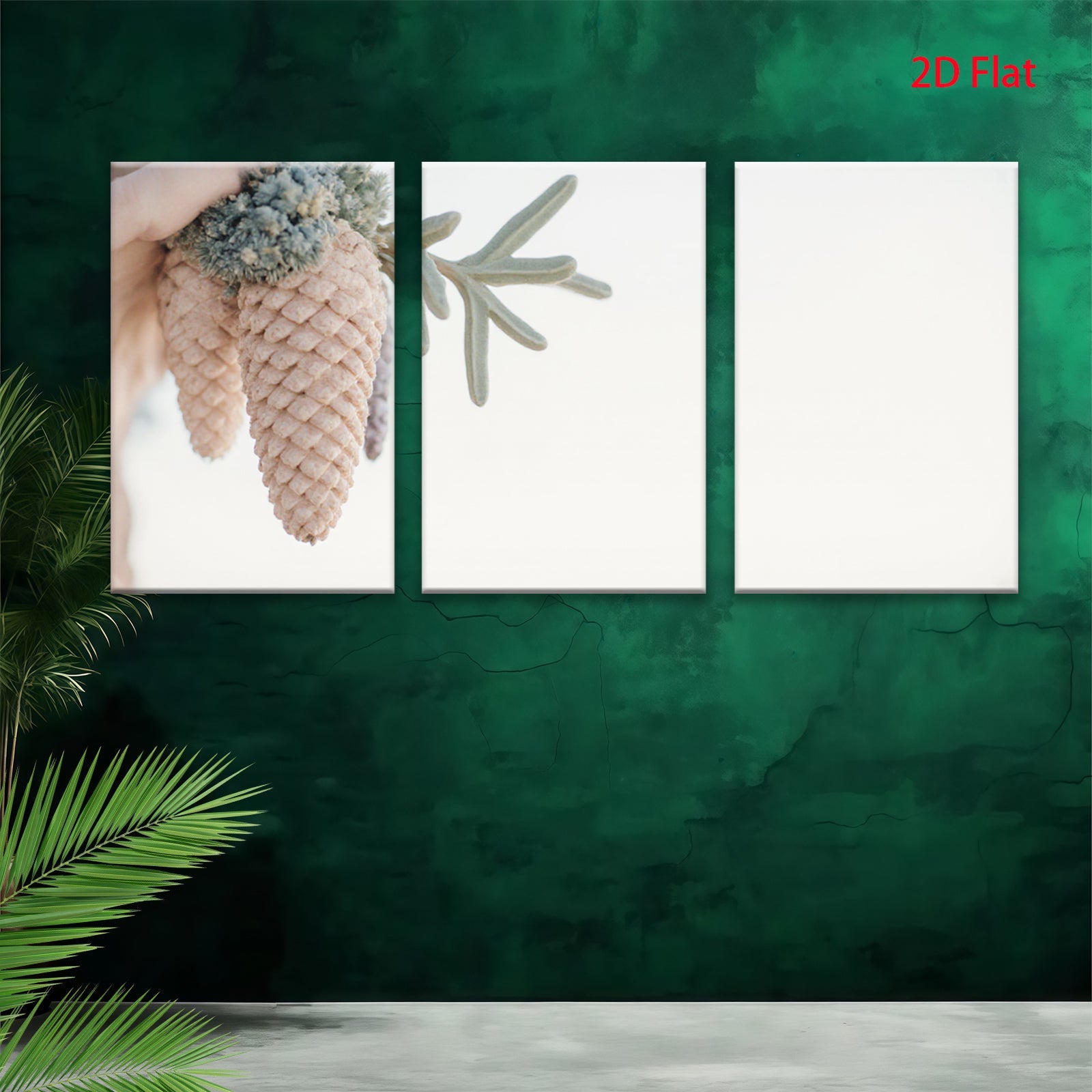 2D flat 1pc Coastal Pinecones Botanical Wall Art Living Room Bedroom Decor Farmhouse Style Gallery Wrapped Canvas Print Modern Minimalist Artwork Trending Now