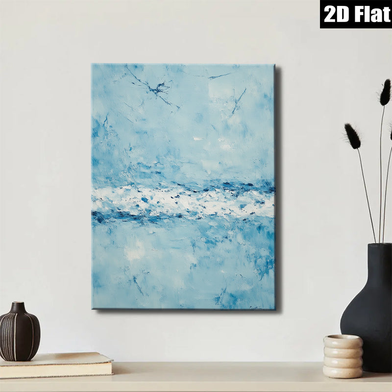 2D flat 1pc Coastal Serenity Abstract Ocean Waves Wall Art Decor for Living Room Bedroom Modern Farmhouse Gallery Wrapped Canvas Prints Ready to Hang