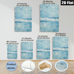 2D flat 1pc Coastal Serenity Abstract Ocean Waves Wall Art Decor for Living Room Bedroom Modern Farmhouse Gallery Wrapped Canvas Prints Ready to Hang