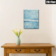 2D flat 1pc Coastal Serenity Abstract Ocean Waves Wall Art Decor for Living Room Bedroom Modern Farmhouse Gallery Wrapped Canvas Prints Ready to Hang
