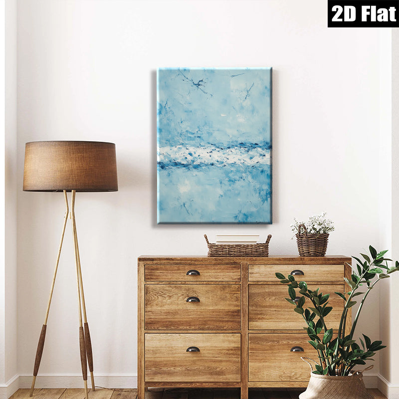 2D flat 1pc Coastal Serenity Abstract Ocean Waves Wall Art Decor for Living Room Bedroom Modern Farmhouse Gallery Wrapped Canvas Prints Ready to Hang