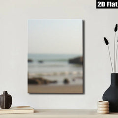 2D flat 1pc Coastal Serenity Beach Waves Ocean View Wall Art Decor for Living Room Bedroom Bathroom Modern Farmhouse Gallery Wrapped Canvas Prints Ready to Hang