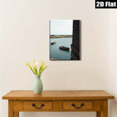 2D flat 1pc Coastal Serenity Boats Harbor View Wall Art for Living Room Bedroom Modern Farmhouse Decor Gallery Wrapped Canvas Prints Ready to Hang