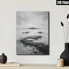 2D flat 1pc Coastal Serenity Dramatic Isle Landscape Wall Decor For Living Room Bedroom Office Modern Farmhouse Gallery Wrapped Canvas Prints Ready To Hang