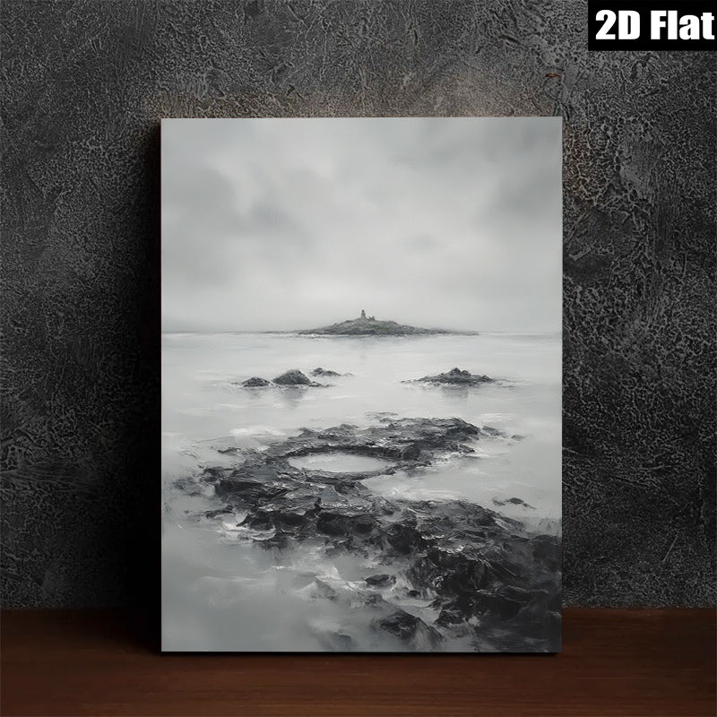 2D flat 1pc Coastal Serenity Dramatic Isle Landscape Wall Decor For Living Room Bedroom Office Modern Farmhouse Gallery Wrapped Canvas Prints Ready To Hang