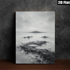 2D flat 1pc Coastal Serenity Dramatic Isle Landscape Wall Decor For Living Room Bedroom Office Modern Farmhouse Gallery Wrapped Canvas Prints Ready To Hang