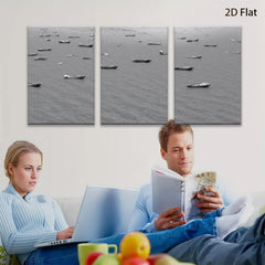 2D flat 1pc Coastal Serenity Minimalist Boatscape Wall Decor Living Room Bedroom Gallery Wrapped Canvas Prints Modern Farmhouse Style Textured Artwork Rustic Chic