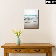 2D flat 1pc Coastal Serenity Ocean Waves Beach Wall Art Living Room Bedroom Decor Modern Farmhouse Style Canvas Prints for Home Decoration Gallery Wrapped
