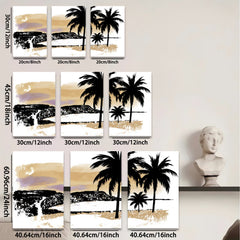 2D flat 1pc Coastal Sunset Palm Trees Beach Wall Art Canvas Prints for Living Room Bedroom Home Decor Farmhouse Style Modern Gallery Wrapped Timeless