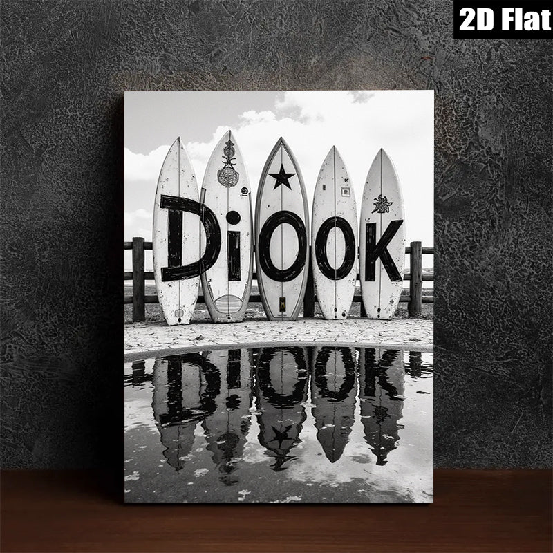 2D flat 1pc Coastal Vibes Beach Waves Spelling Decorative Wall Art Living Room Bedroom Modern Farmhouse Gallery Wrapped Canvas Print Coastal Decor