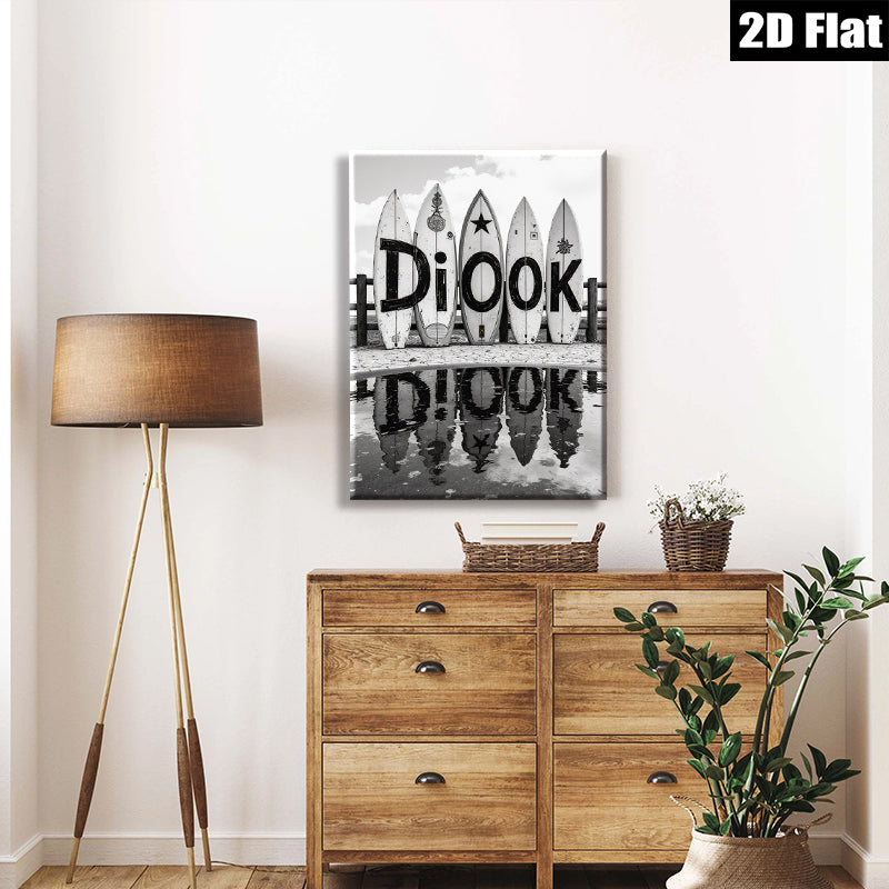 2D flat 1pc Coastal Vibes Beach Waves Spelling Decorative Wall Art Living Room Bedroom Modern Farmhouse Gallery Wrapped Canvas Print Coastal Decor