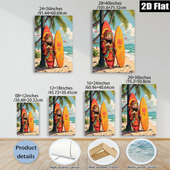 2D flat 1pc Coastal Warrior Surfing Beach Wall Art Decor For Living Room Bedroom Gallery Wrapped Canvas Prints Modern Farmhouse Style Home Decoration