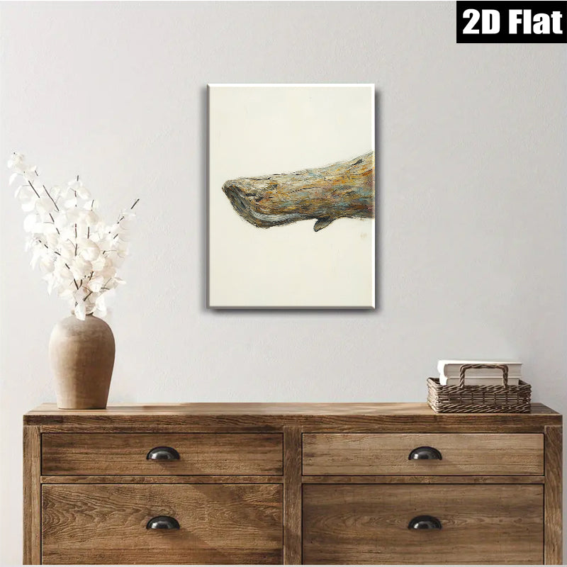 2D flat 1pc Coastal Whale Painting Ocean Art for Living Room Bedroom Wall Decor Farmhouse Style Modern Canvas Prints Gallery Wrapped Ready to Hang