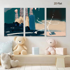 2D flat 1pc Coastal abstract landscape painting modern farmhouse wall art for living room bedroom decor gallery wrapped canvas prints botanical botanical