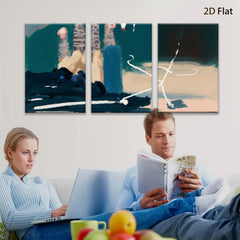 2D flat 1pc Coastal abstract landscape painting modern farmhouse wall art for living room bedroom decor gallery wrapped canvas prints botanical botanical