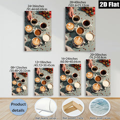 2D flat 1pc Coffee Variety Still Life Kitchen Decor Farmhouse Style Living Room Wall Art Modern Minimalist Gallery Wrapped Canvas Prints
