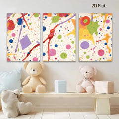 2D flat 1pc Colorful Abstract Splatter Canvas Wall Art Modern Living Room Bedroom Decor Farmhouse Style Gallery Wrapped Pictures Ready to Hang