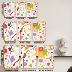 2D flat 1pc Colorful Abstract Splatter Canvas Wall Art Modern Living Room Bedroom Decor Farmhouse Style Gallery Wrapped Pictures Ready to Hang