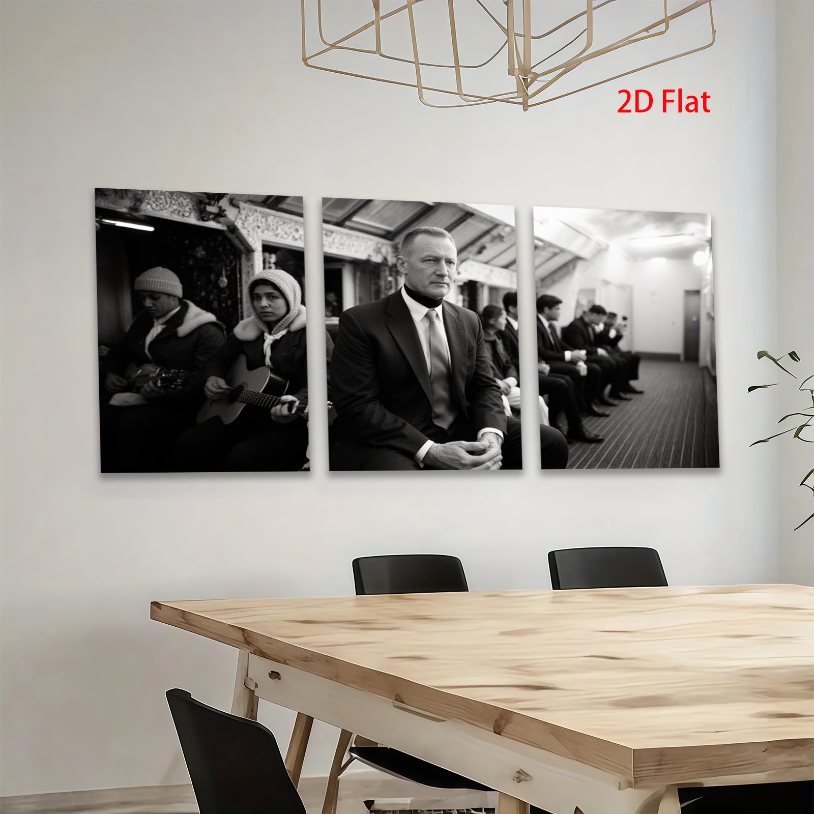 2D flat 1pc Commuters in somber urban transit scene modern wall art living room bedroom decor farmhouse style gallery wrapped canvas prints inspirational statement piece cozy vibes trending now
