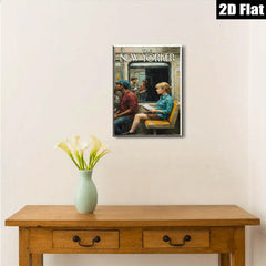 2D flat 1pc Commuters on Subway Train Reading New York City Life Canvas Wall Art Living Room Bedroom Decor Modern Farmhouse Style Gallery Wrapped Prints