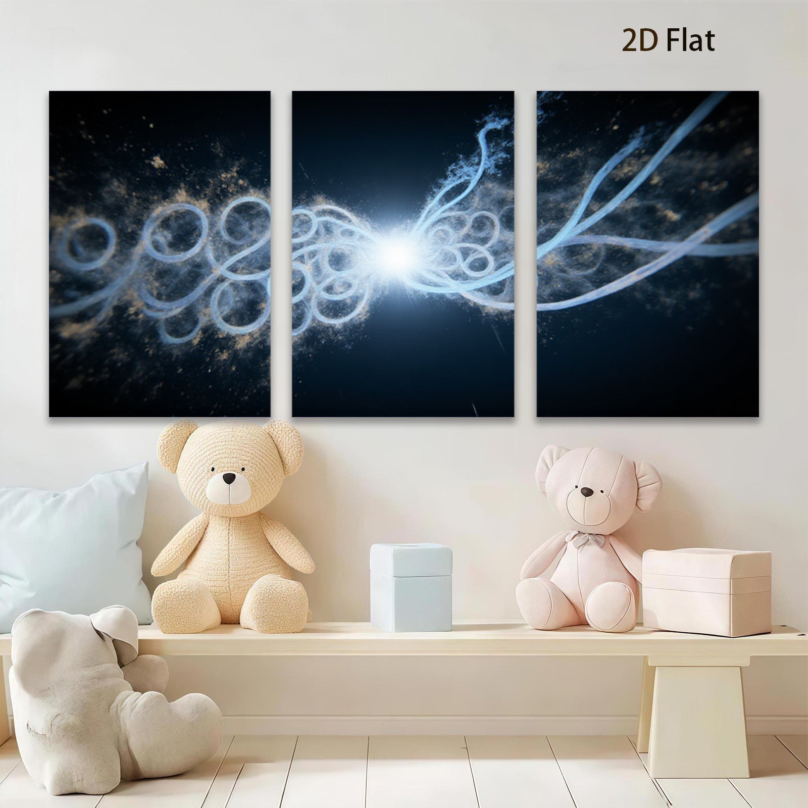 2D flat 1pc Cosmic Burst Energy Flow Abstract Wall Art for Living Room Bedroom Home Decor Modern Canvas Prints Gallery Wrapped Ready to Hang farmhouse style