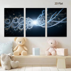 2D flat 1pc Cosmic Burst Energy Flow Abstract Wall Art for Living Room Bedroom Home Decor Modern Canvas Prints Gallery Wrapped Ready to Hang farmhouse style