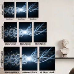 2D flat 1pc Cosmic Burst Energy Flow Abstract Wall Art for Living Room Bedroom Home Decor Modern Canvas Prints Gallery Wrapped Ready to Hang farmhouse style