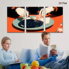 2D flat 1pc Cosmic Dinner Abstract Art Modern Wall Decor Living Room Bedroom Canvas Print Inspirational Home Artwork Gallery Wrapped Ready to Hang Minimalist Style