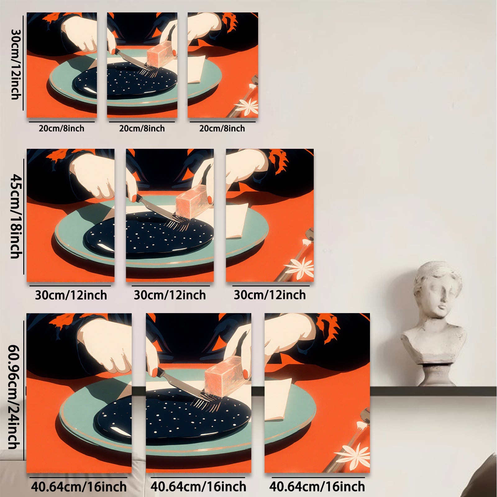 2D flat 1pc Cosmic Dinner Abstract Art Modern Wall Decor Living Room Bedroom Canvas Print Inspirational Home Artwork Gallery Wrapped Ready to Hang Minimalist Style
