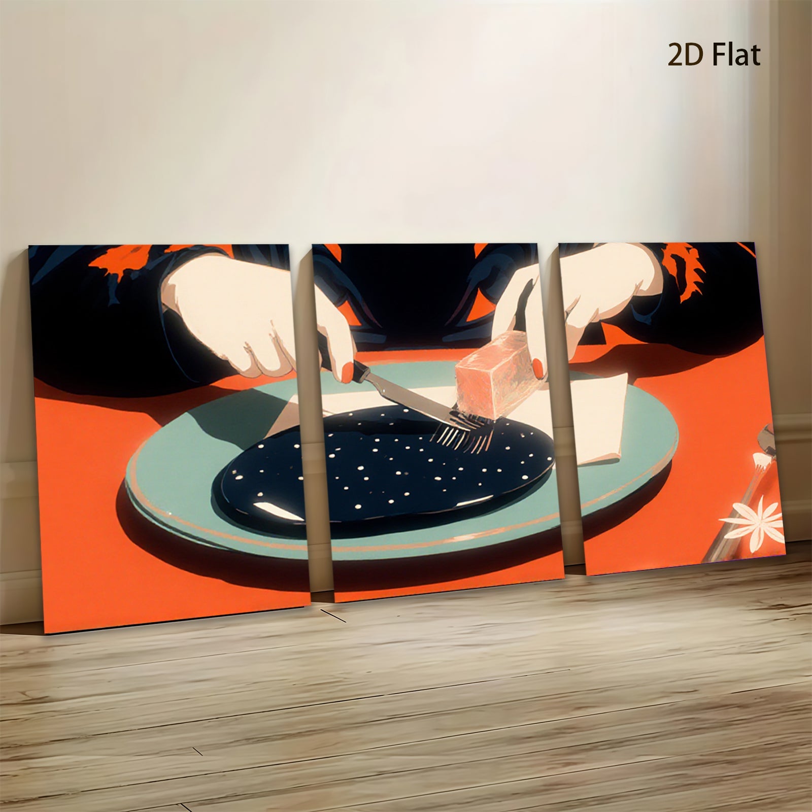 2D flat 1pc Cosmic Dinner Abstract Art Modern Wall Decor Living Room Bedroom Canvas Print Inspirational Home Artwork Gallery Wrapped Ready to Hang Minimalist Style
