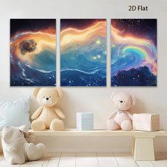 2D flat 1pc Cosmic Whirlpool Galaxy Abstract Canvas Wall Art Decor for Living Room Bedroom Modern Farmhouse Gallery Wrapped Timeless Elegance