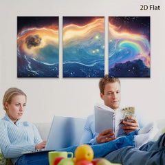 2D flat 1pc Cosmic Whirlpool Galaxy Abstract Canvas Wall Art Decor for Living Room Bedroom Modern Farmhouse Gallery Wrapped Timeless Elegance