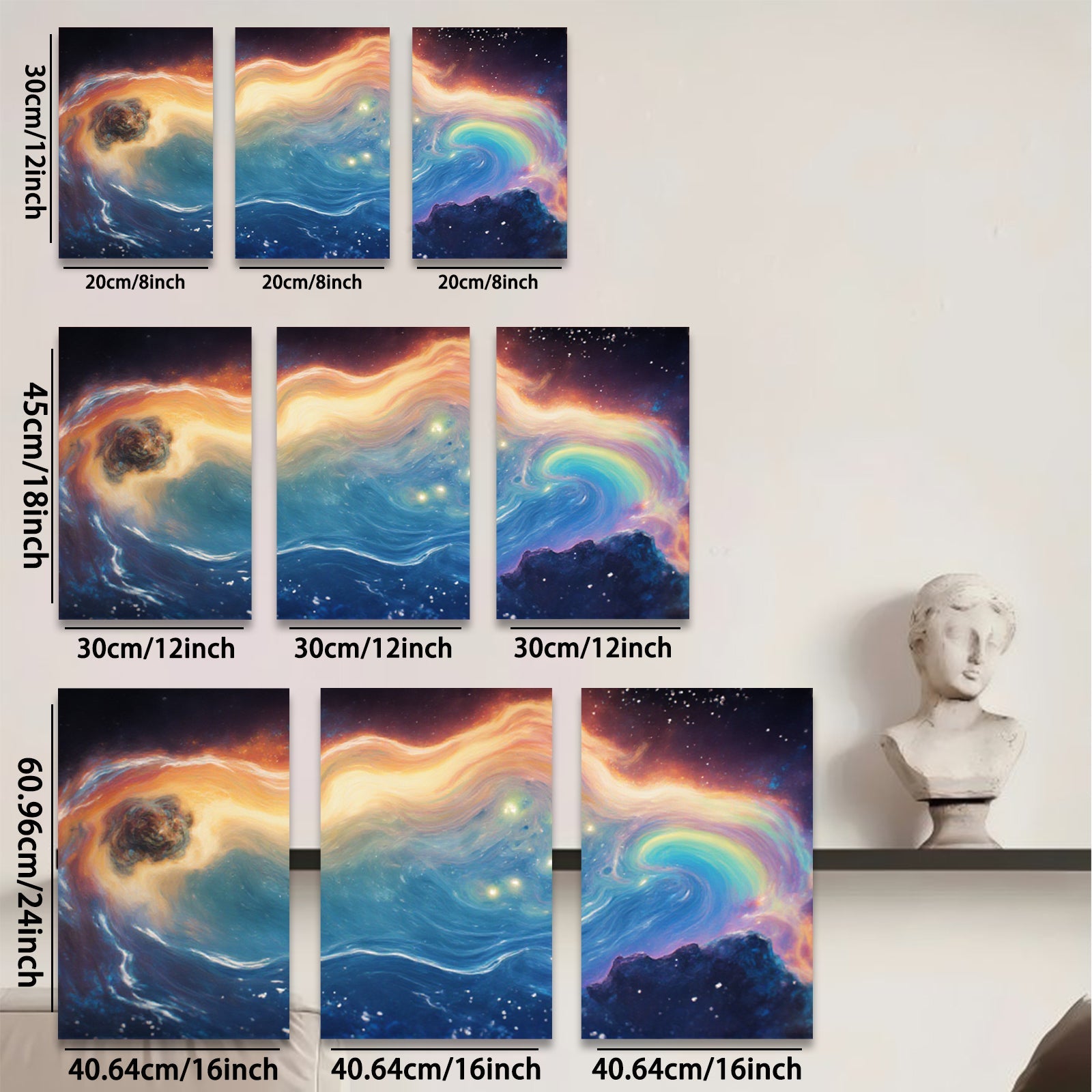 2D flat 1pc Cosmic Whirlpool Galaxy Abstract Canvas Wall Art Decor for Living Room Bedroom Modern Farmhouse Gallery Wrapped Timeless Elegance
