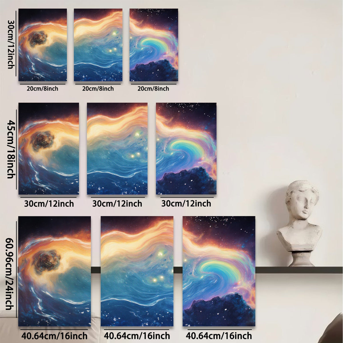 2D flat 1pc Cosmic Whirlpool Galaxy Abstract Canvas Wall Art Decor for Living Room Bedroom Modern Farmhouse Gallery Wrapped Timeless Elegance